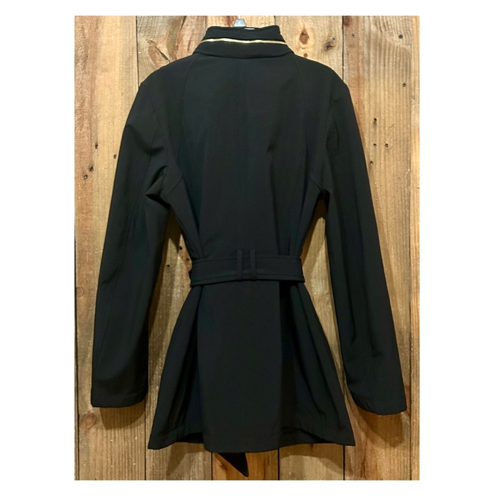 Michael Kors Black Asymmetrical Zip Trench Coat. Women’s Size Medium. - Picture 8 of 16